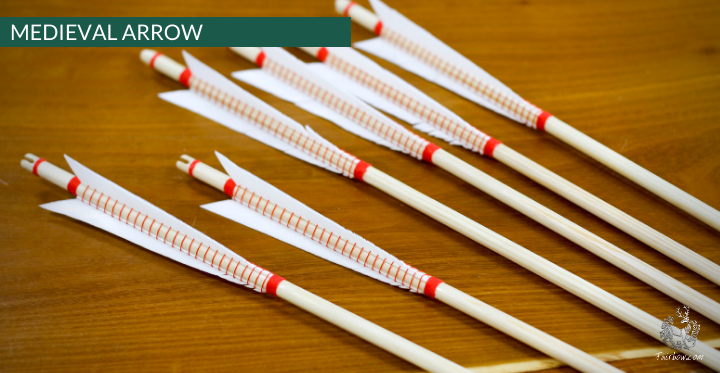 MEDIEVAL ARROW WOODEN SHAFT SELF NOCKED FULLY WHIPPED SET OF 6 ARROWS-Arrow-Fairbow-5/16 INCH SHAFT-Fairbow