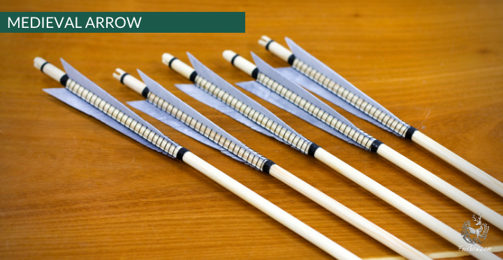 MEDIEVAL ARROW WOODEN SHAFT SELF NOCKED FULLY WHIPPED SET OF 6 ARROWS-Arrow-Fairbow-5/16 INCH SHAFT-Fairbow