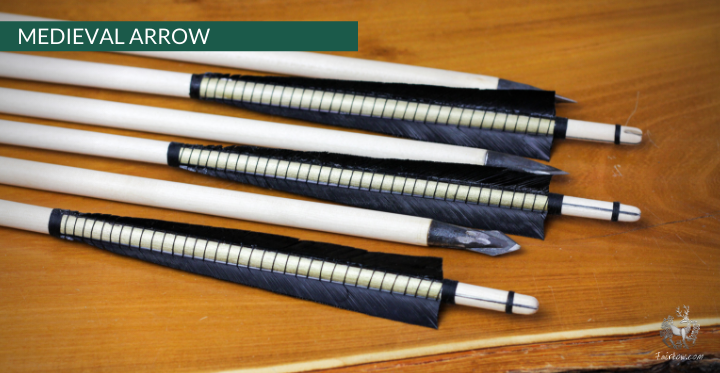 MEDIEVAL ARROW WOODEN SHAFT SELF NOCKED FULLY WHIPPED SET OF 6 ARROWS-Arrow-Fairbow-5/16 INCH SHAFT-Fairbow