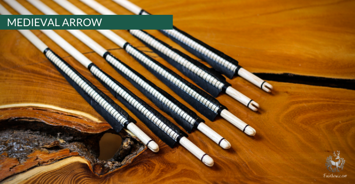 MEDIEVAL ARROW WOODEN SHAFT SELF NOCKED FULLY WHIPPED SET OF 6 ARROWS-Arrow-Fairbow-5/16 INCH SHAFT-Fairbow