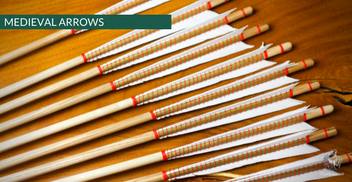 MEDIEVAL ARROW WOODEN SHAFT SELF NOCKED FULLY WHIPPED SET OF 6 ARROWS-Arrow-Fairbow-5/16 INCH SHAFT-Fairbow