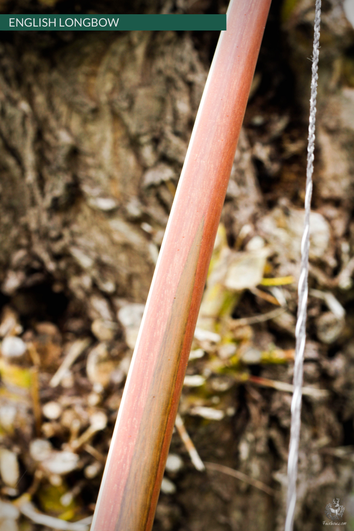 QUAD LAMINATED ENGLISH LONGBOW GREENHEART MASSARANDUBA, SUPERCORE, BAMBOO 56 LBS @ 28 INCH-English Longbow-Fairbow-Fairbow