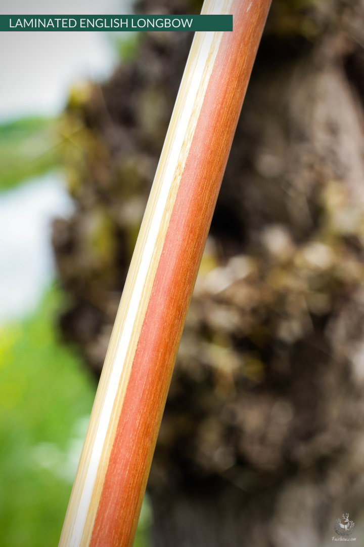 QUAD LAMINATED ENGLISH LONGBOW, MASSARANDUBA, SUPERCORE, BAMBOO 43 LBS @ 28 INCH-English Longbow-Fairbow-Fairbow