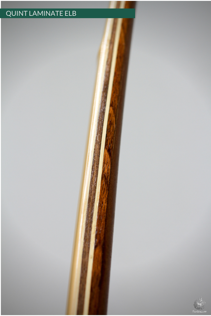 QUINT LAM. ENGLISH LONGBOW 5 TYPES OF WOOD (!) SUPERIOR 50 LBS @ 28 INCH-English Longbow-Fairbow-Fairbow