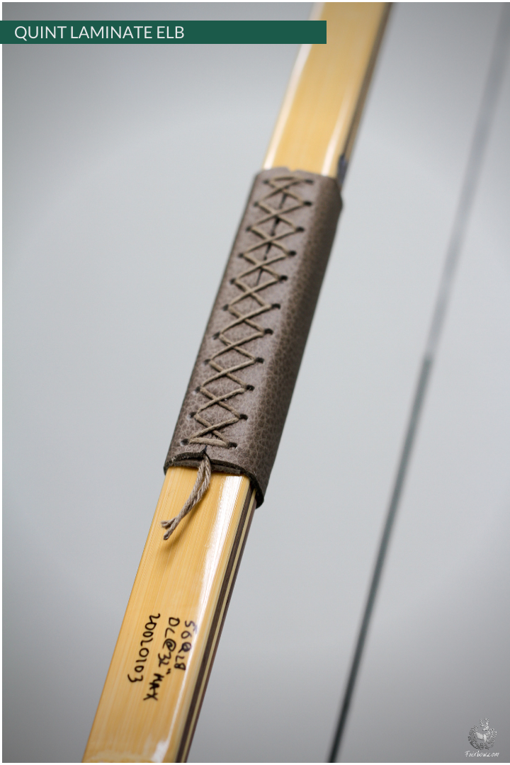QUINT LAM. ENGLISH LONGBOW 5 TYPES OF WOOD (!) SUPERIOR 50 LBS @ 28 INCH-English Longbow-Fairbow-Fairbow