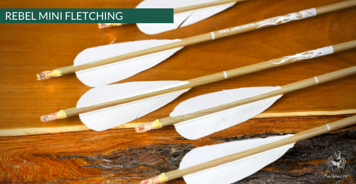 REBEL ARROWS, 4.1 INCH OR 6.2 INCH HIGH PARABOLIC FEATHERS WOODEN SHAFT PLASTIC NOCK SET OF 6-Arrow-Fairbow-Fairbow