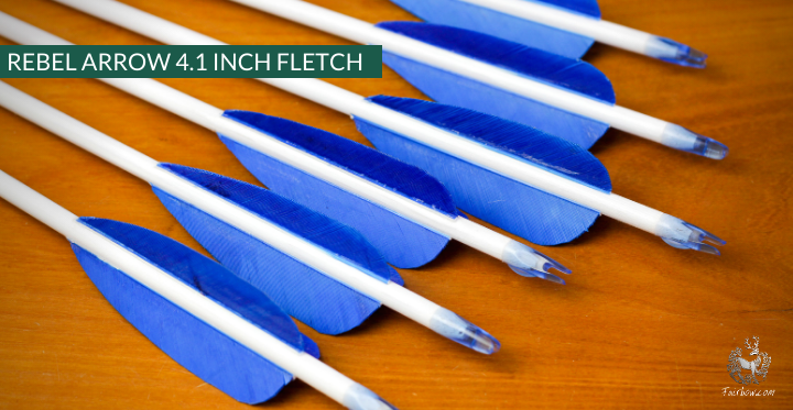 REBEL ARROWS, 4.1 INCH OR 6.2 INCH HIGH PARABOLIC FEATHERS WOODEN SHAFT PLASTIC NOCK SET OF 6-Arrow-Fairbow-Fairbow