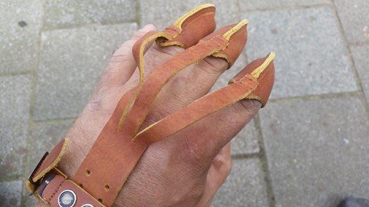 REBEL GLOVE LEATHER ARCHERY GLOVE HILL STYLE-Protection-FAIRBOW-S-Light Brown-Fairbow