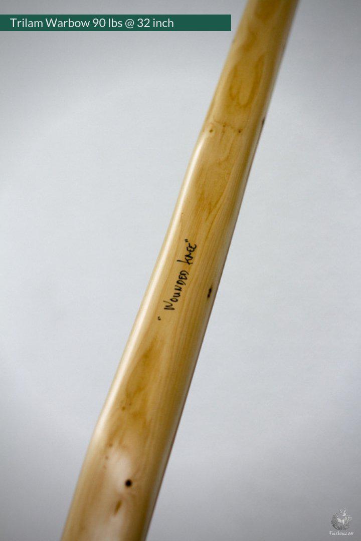 SELF YEW ENGLISH LONGBOW, WARBOW, 68 LBS @ 28 INCH 'WOUNDED KNEE"-Bow-Fairbow-Fairbow