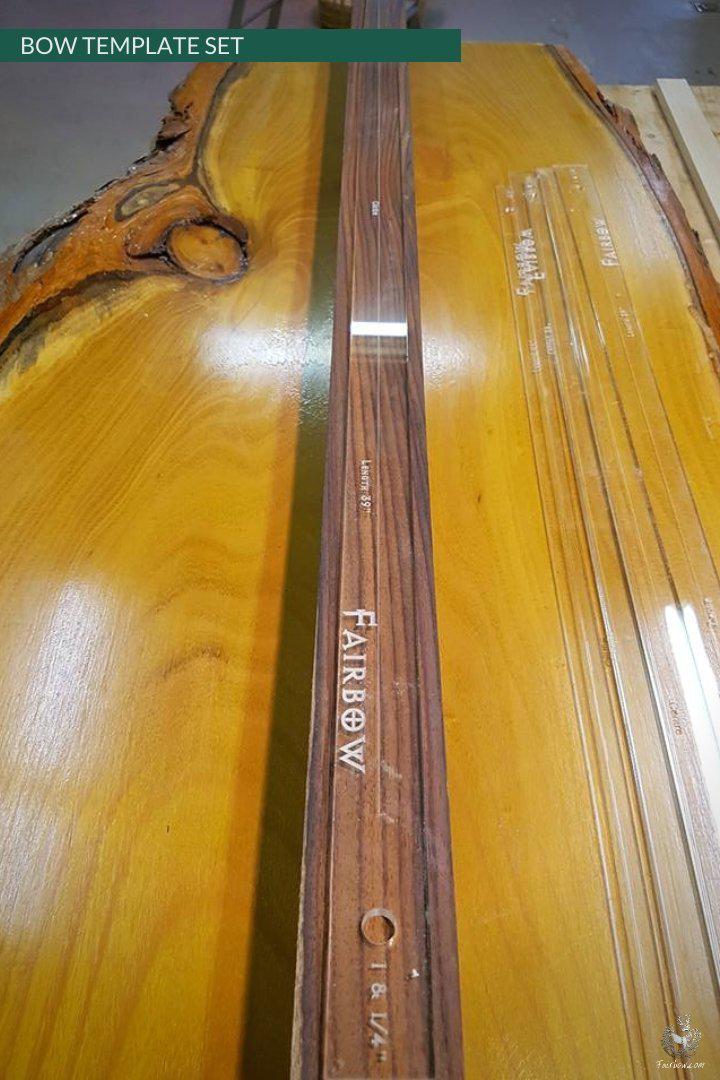 SET OF DRAWING TEMPLATES IN PERSPEX ENGLISH LONGBOW LAYOUT-Tool-Fairbow-English longbow 2 part set-Fairbow