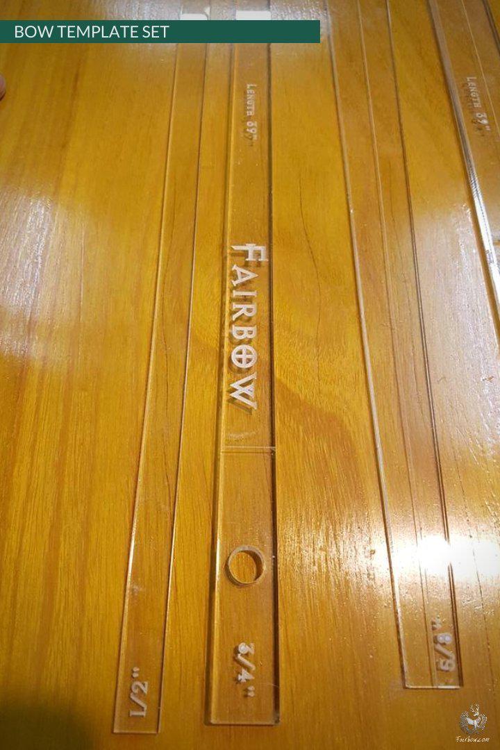 SET OF DRAWING TEMPLATES IN PERSPEX ENGLISH LONGBOW LAYOUT-Tool-Fairbow-English longbow 2 part set-Fairbow