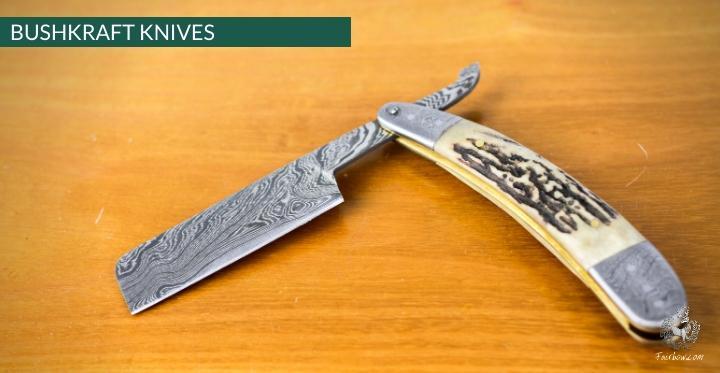 STRAIGHT RAZOR WITH ANTLER AND DAMAST SCALES-Knife-Fairbow-Fairbow