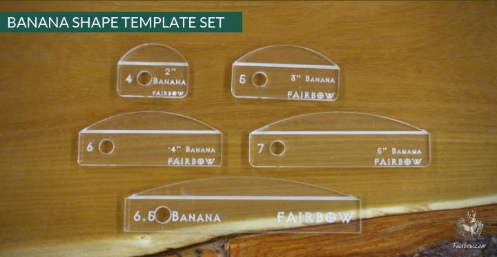 TEMPLATE SET, BANANA SHAPES, 5 TEMPLATES-Template-Fairbow-Fairbow