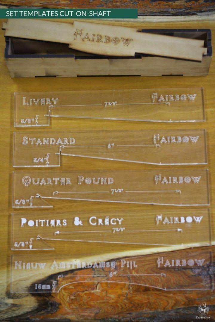 TEMPLATE SET, WARBOW SOCIETY SHAPES, 5 TEMPLATES IN WOODEN BOX-Tool-Fairbow-Fairbow