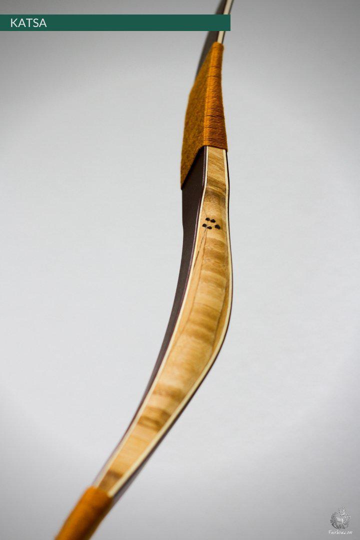 THE KATSA BOW, 21LBS @ 28 INCH BROWN GLASS WITH BLACK 'N YELLOW NOCKS-Bow-Fairbow-Fairbow