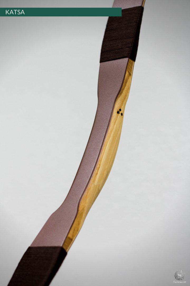 THE KATSA BOW, 21LBS @ 28 INCH BROWN GLASS WITH RED NOCKS-Bow-Fairbow-Fairbow