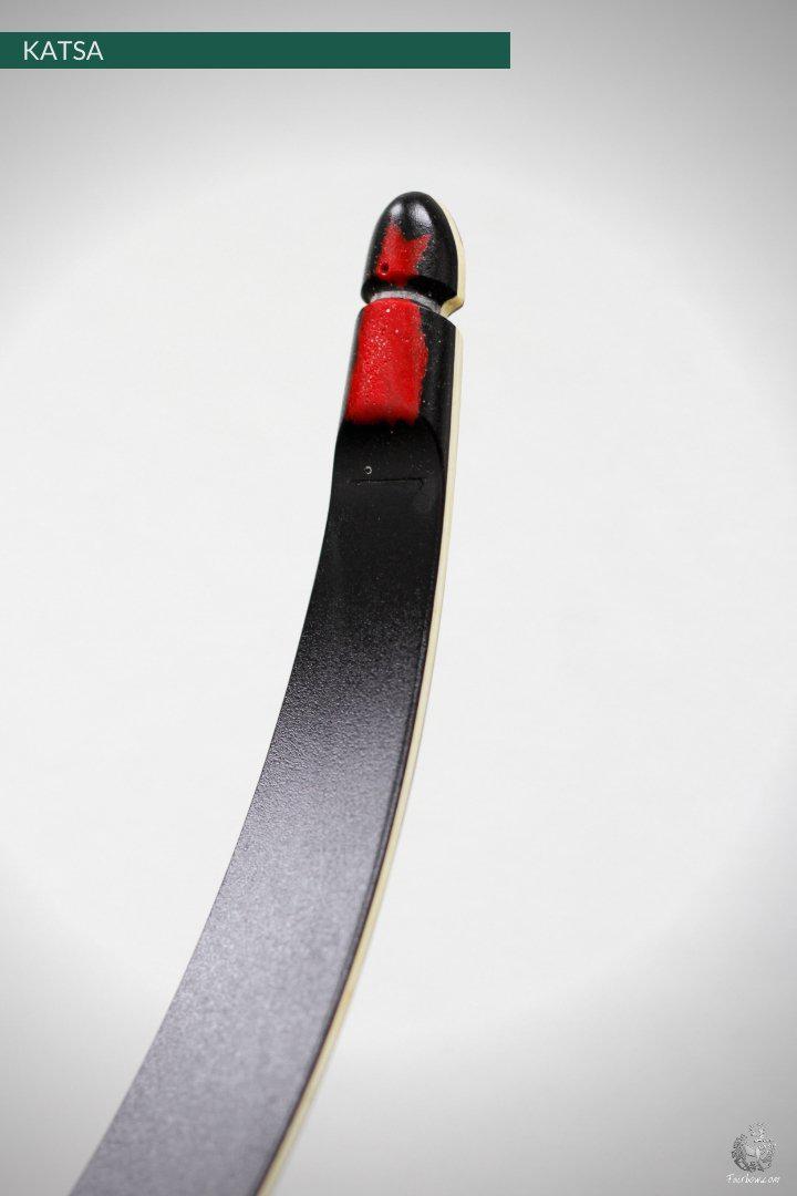 THE KATSA BOW, 23 LBS @ 28 INCH BLACK GLASS WITH BLACK 'N RED NOCKS-Bow-Fairbow-Fairbow