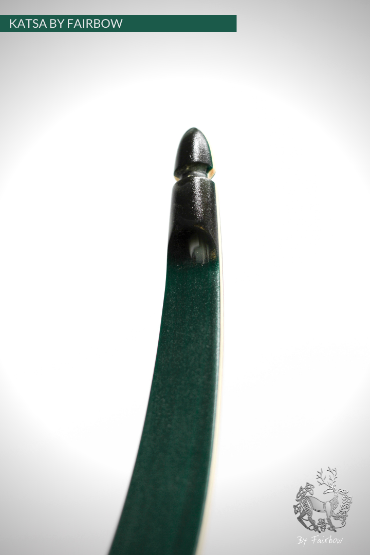 THE KATSA BOW, 25 LB, WALNUT, GREEN, SWIRLY DARK NOCKS-Bow-Fairbow-Fairbow