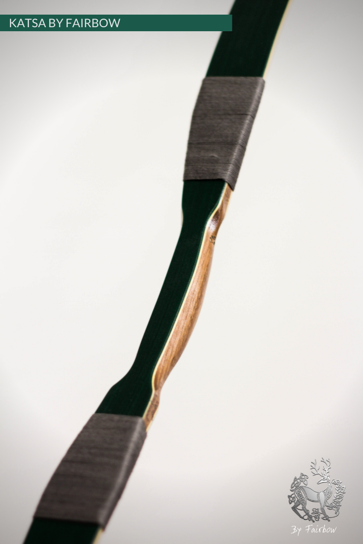 THE KATSA BOW, 25 LB, WALNUT, GREEN, SWIRLY DARK NOCKS-Bow-Fairbow-Fairbow