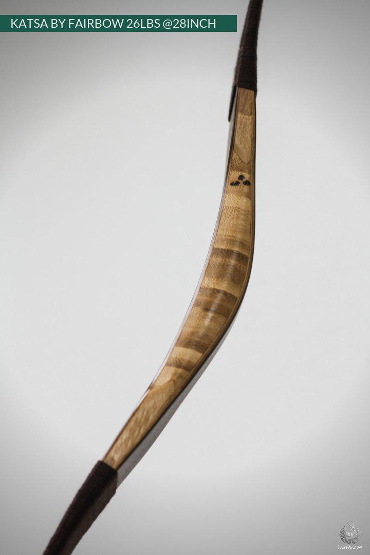 THE KATSA BOW, 26 LBS @ 28 INCH BROWN GLASS WITH FIERY RED NOCKS-Bow-Fairbow-Fairbow