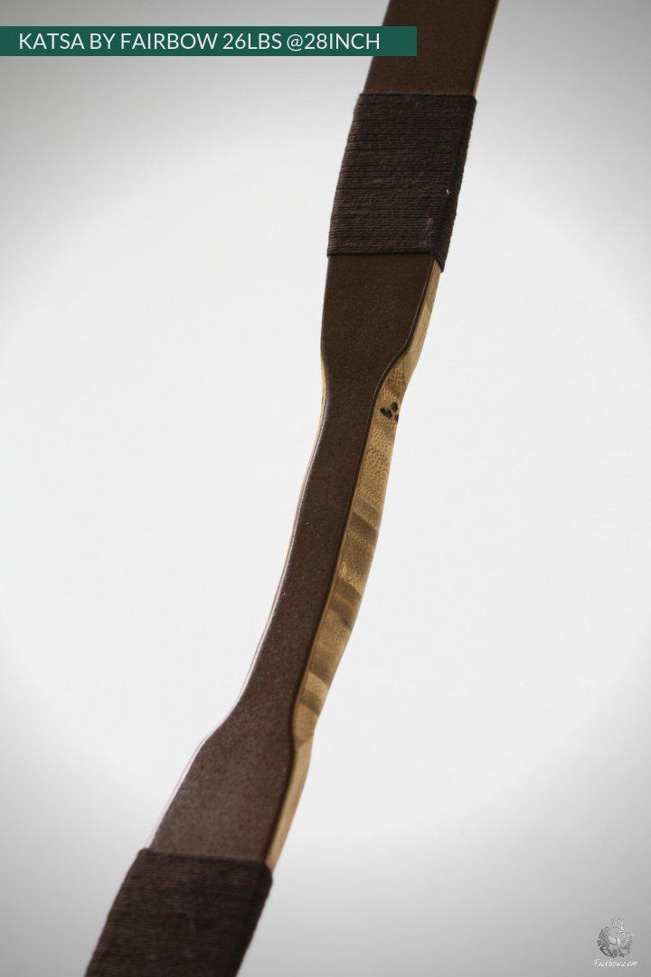 THE KATSA BOW, 26 LBS @ 28 INCH BROWN GLASS WITH FIERY RED NOCKS-Bow-Fairbow-Fairbow