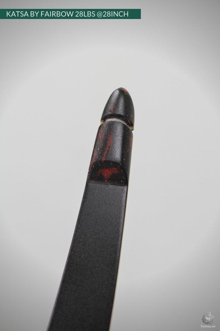 THE KATSA BOW, 28 LBS @ 28 INCH BLACK GLASS WITH SMOKEY BLACK AND RED NOCKS-Bow-Fairbow-Fairbow