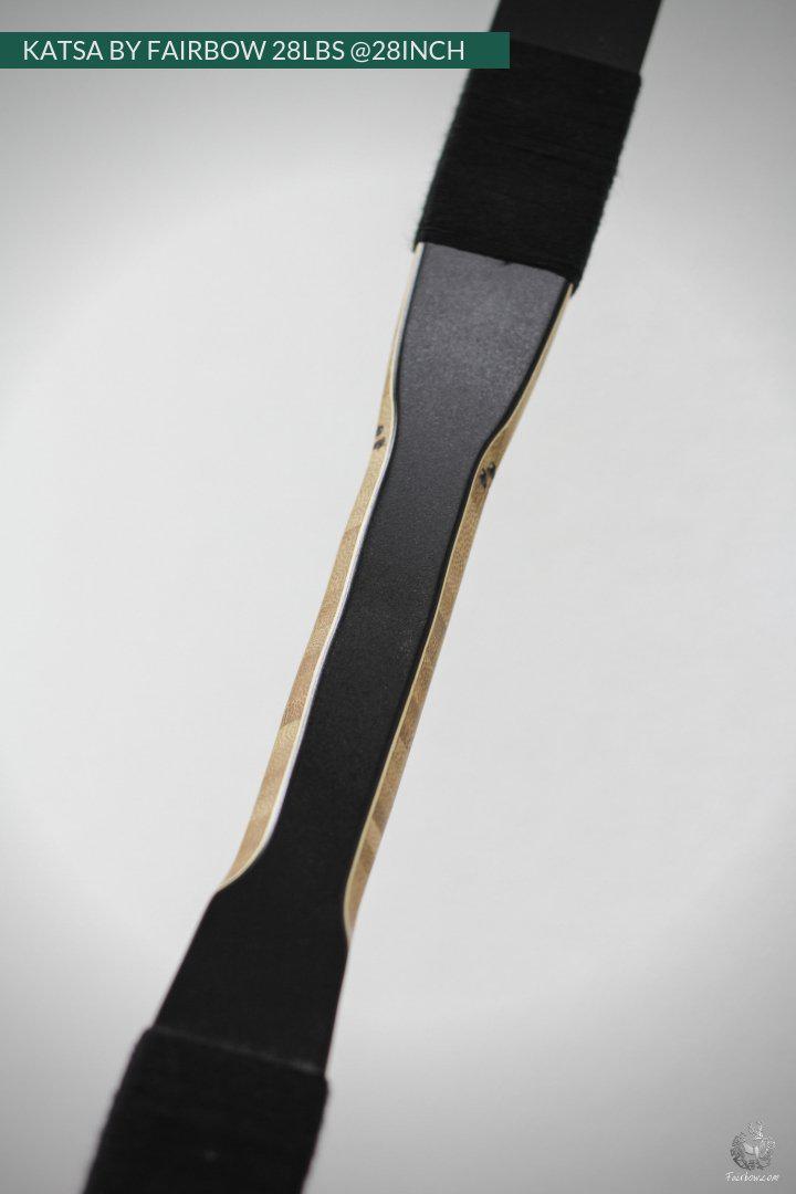 THE KATSA BOW, 28 LBS @ 28 INCH BLACK GLASS WITH SMOKEY BLACK AND RED NOCKS-Bow-Fairbow-Fairbow