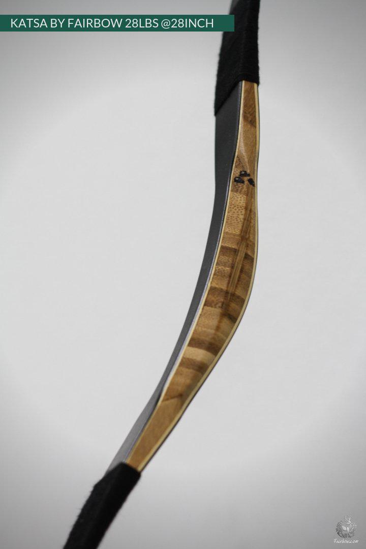 THE KATSA BOW, 28 LBS @ 28 INCH BLACK GLASS WITH SMOKEY BLACK AND RED NOCKS-Bow-Fairbow-Fairbow