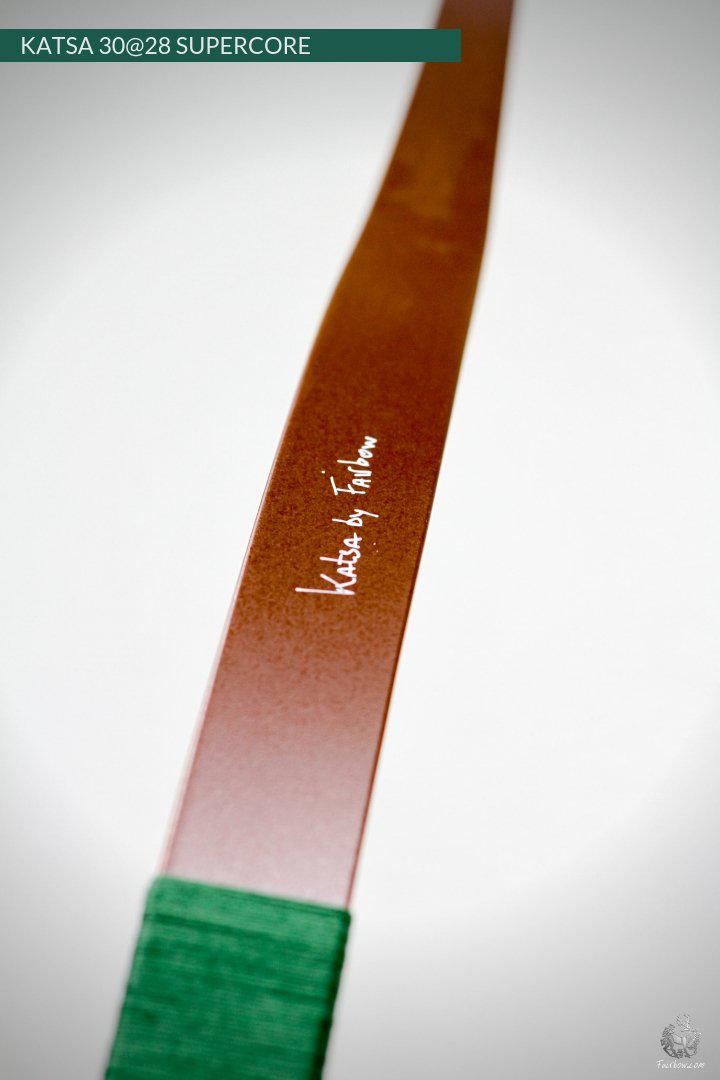 THE KATSA BOW, 30 LBS @ 28 INCH BROWN GLASS WITH SWIRLY BLUE NOCKS-Bow-Fairbow-Fairbow