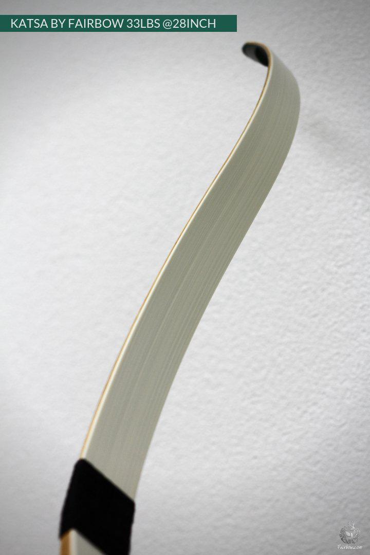 THE KATSA BOW, 30 lbs at 28 inch BLACK AND WHITE GLASS WITH SEA BLACK NOCKS-Bow-Fairbow-Fairbow