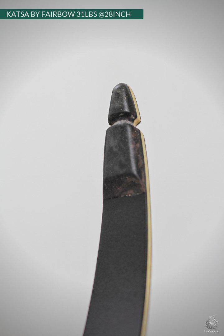 THE KATSA BOW, 31 LBS @ 28 INCH BLACK GLASS WITH SMOKEY BLACK NOCKS-Bow-Fairbow-Fairbow