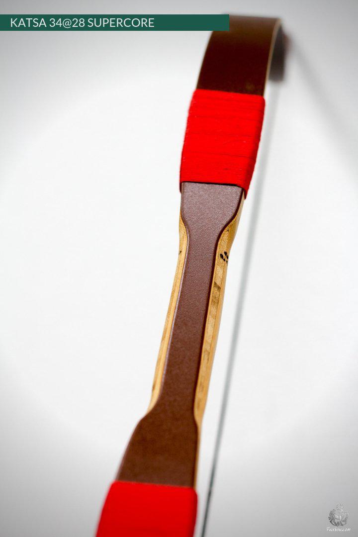 THE KATSA BOW, 34 LBS @ 28 INCH BROWN GLASS WITH FIERY RED NOCKS-Bow-Fairbow-Fairbow