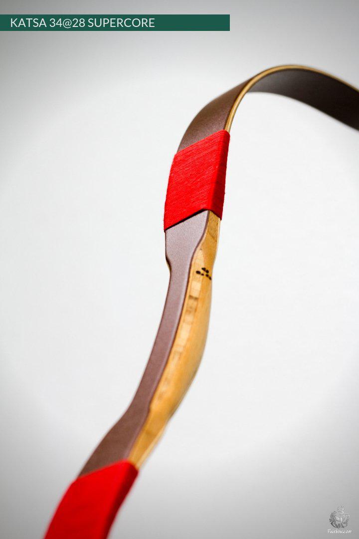 THE KATSA BOW, 34 LBS @ 28 INCH BROWN GLASS WITH FIERY RED NOCKS-Bow-Fairbow-Fairbow