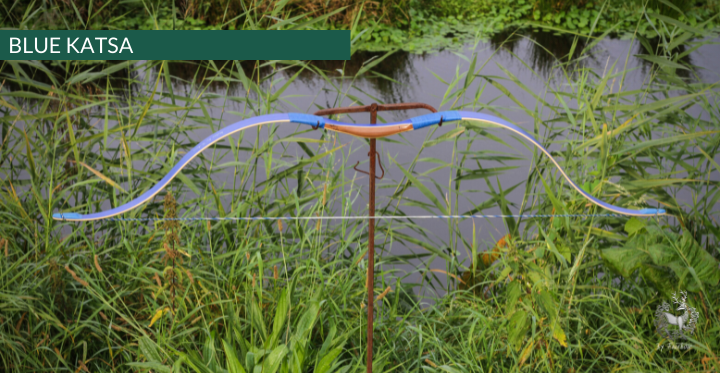 THE KATSA BOW 37 LB BLUE GLASS WITH CURLY BLUE NOCKS-Bow-Fairbow-Fairbow