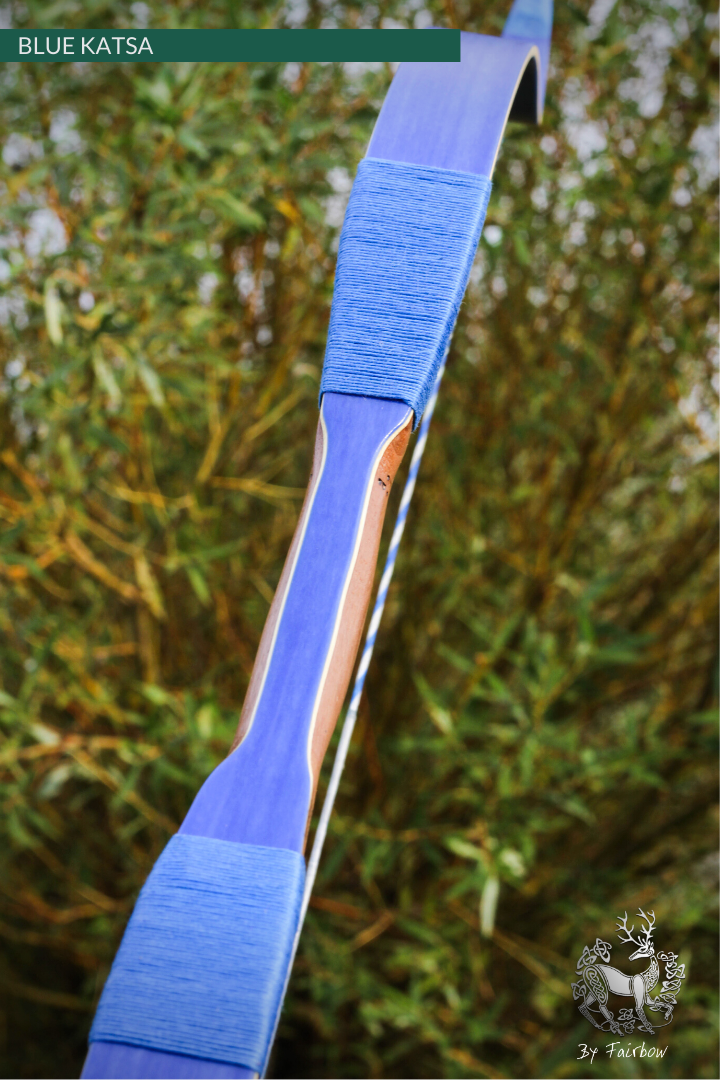 THE KATSA BOW 37 LB BLUE GLASS WITH CURLY BLUE NOCKS-Bow-Fairbow-Fairbow