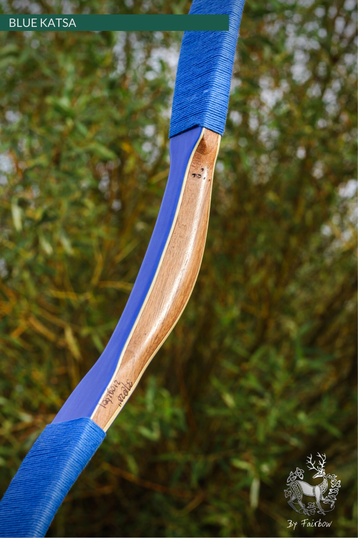 THE KATSA BOW 37 LB BLUE GLASS WITH CURLY BLUE NOCKS-Bow-Fairbow-Fairbow