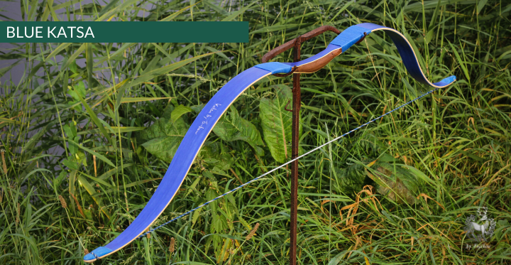 THE KATSA BOW 37 LB BLUE GLASS WITH CURLY BLUE NOCKS-Bow-Fairbow-Fairbow