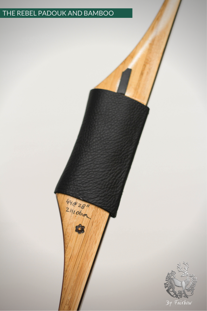 THE REBEL BOW 44@28 CLEAR GLASS, BAMBOO AND PADOUK FINISH LH-Bow-Fairbow-Fairbow