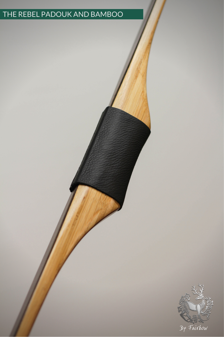 THE REBEL BOW 44@28 CLEAR GLASS, BAMBOO AND PADOUK FINISH LH-Bow-Fairbow-Fairbow