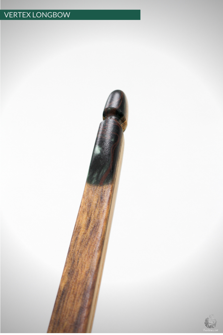 THE VERTEX BOW 68" CLEAR GLASS OVER AFRICAN OLIVE WOOD 72 LBS @ 28 INCH RH-Bow-Fairbow-Fairbow