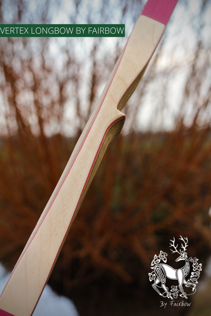 THE VERTEX BOW R-D 64" BLACK LIMBA, BAMBOO-GLASS 29 LBS @ 28 INCH RH-Bow-Fairbow-Fairbow