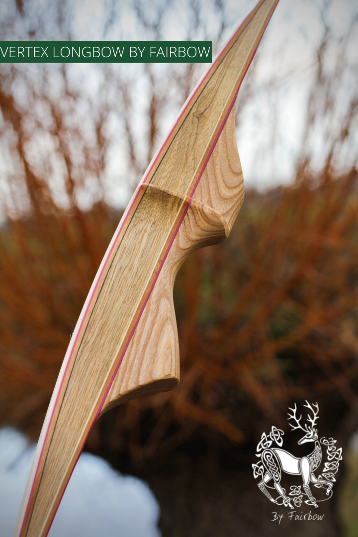 THE VERTEX BOW R-D 64" BLACK LIMBA, BAMBOO-GLASS 33 LBS @ 28 INCH RH-Bow-Fairbow-Fairbow