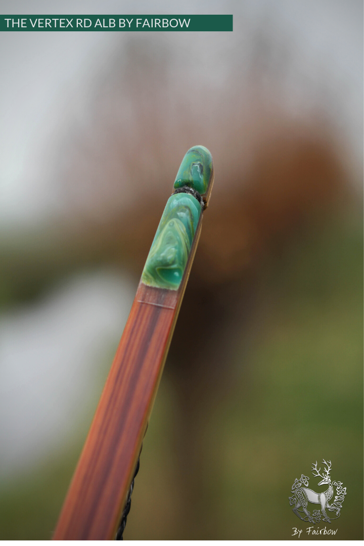 THE VERTEX BOW R-D 68" BLACK LIMBA, BAMBOO-GLASS 43 LBS @ 28 INCH RH-Bow-Fairbow-Fairbow