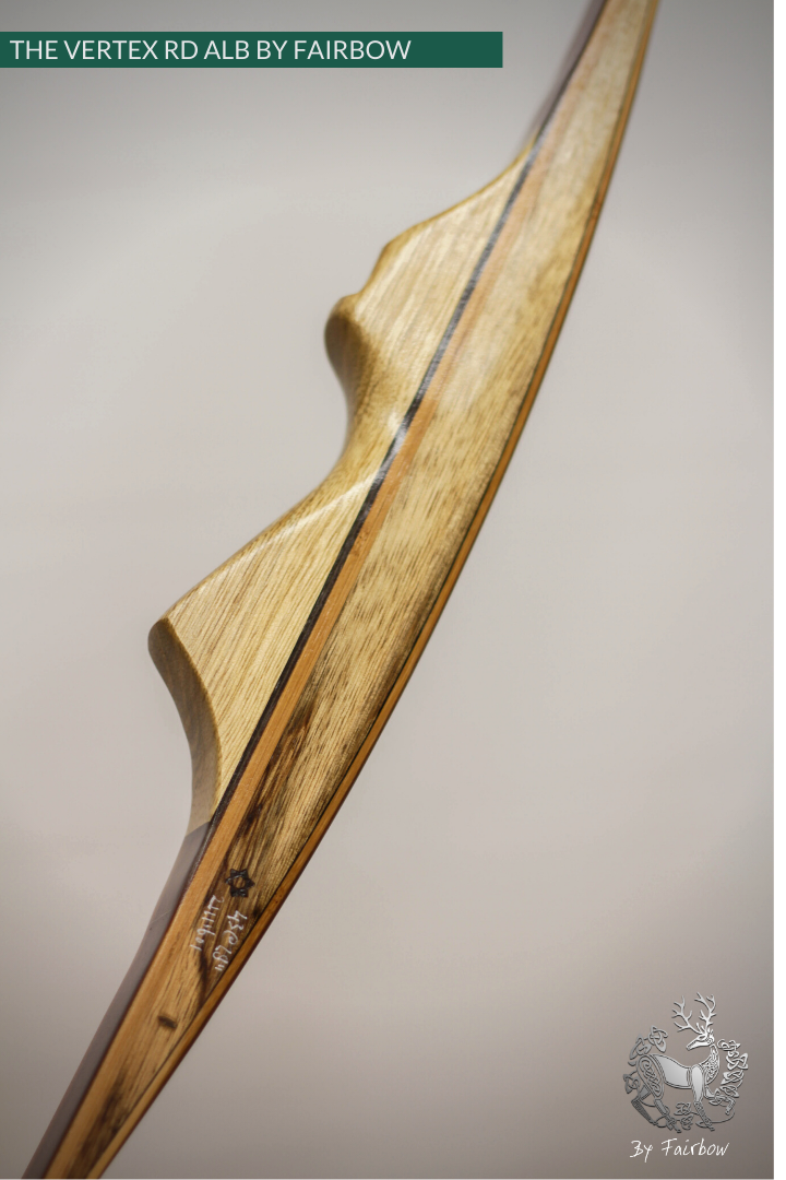 THE VERTEX BOW R-D 68" BLACK LIMBA, BAMBOO-GLASS 43 LBS @ 28 INCH RH-Bow-Fairbow-Fairbow