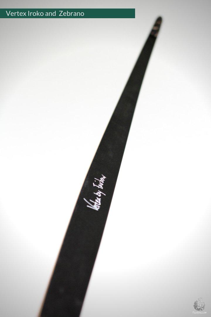 THE VERTEX BOW R-D 68" IROKO AND BLACK BAMBOO-GLASS 26 LBS @ 28 INCH RH-Bow-Fairbow-Fairbow