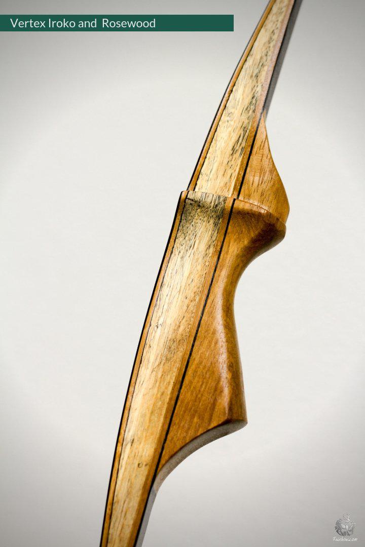 THE VERTEX BOW R-D 68" IROKO AND BLACK BAMBOO-GLASS 26 LBS @ 28 INCH RH-Bow-Fairbow-Fairbow