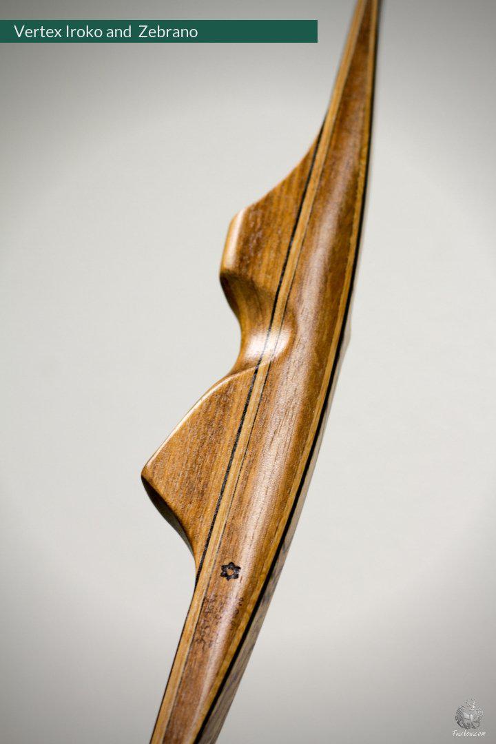 THE VERTEX BOW R-D 68" IROKO AND BLACK BAMBOO-GLASS 33 LBS @ 28 INCH RH-Bow-Fairbow-Fairbow