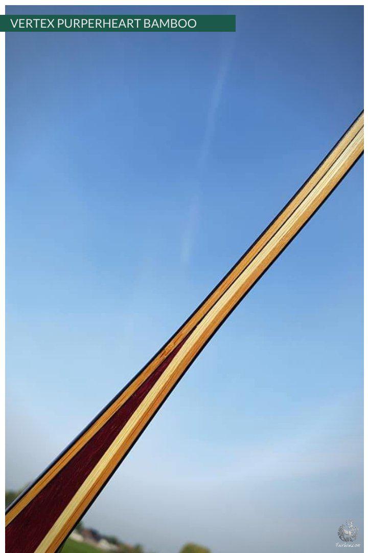 THE VERTEX BOW R-D 68" PURPERHEART AND BLACK, BAMBOO-GLASS 50 LBS @ 28 INCH RH-Bow-Fairbow-Fairbow