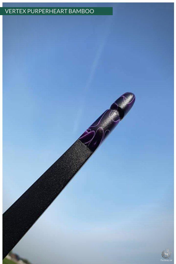 THE VERTEX BOW R-D 68" PURPERHEART AND BLACK, BAMBOO-GLASS 50 LBS @ 28 INCH RH-Bow-Fairbow-Fairbow
