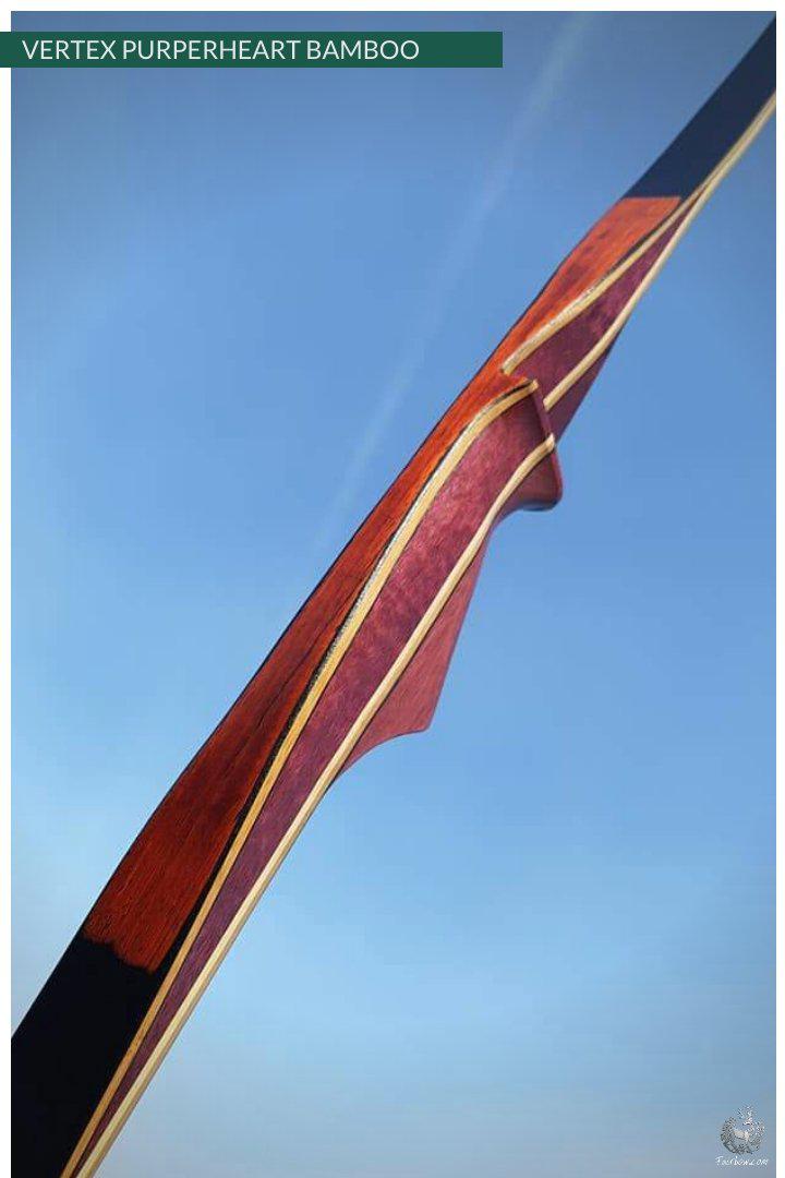 THE VERTEX BOW R-D 68" PURPERHEART AND BLACK, BAMBOO-GLASS 50 LBS @ 28 INCH RH-Bow-Fairbow-Fairbow